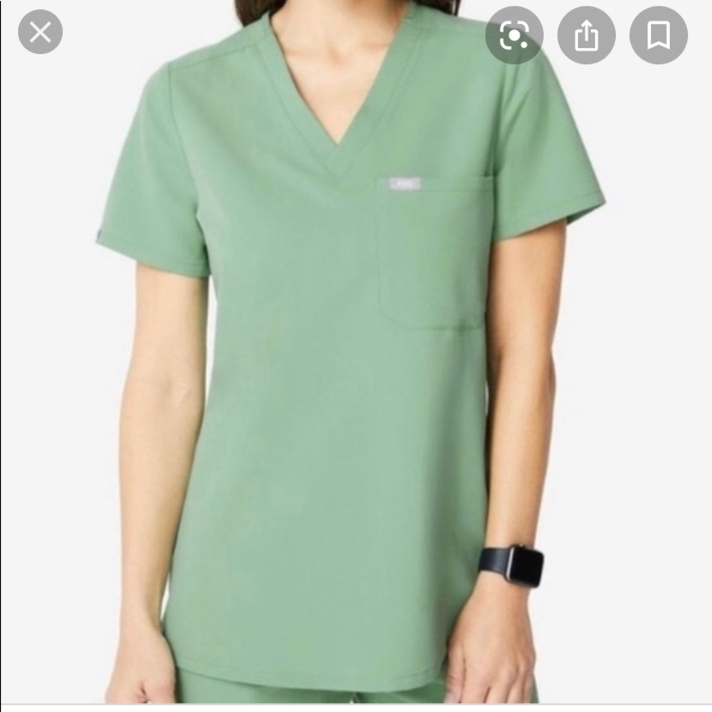 Figs Scrubs in jade green